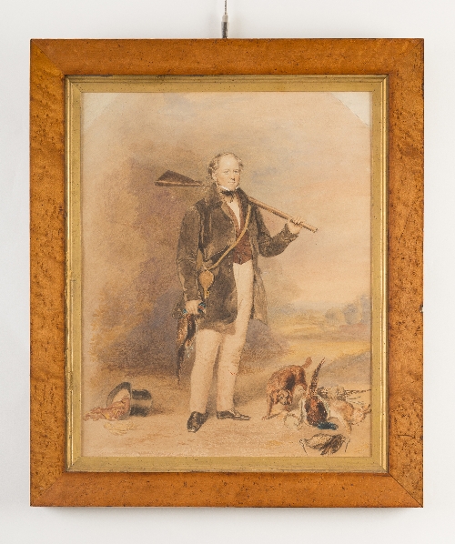 Attributed to William Buckler (British 1814-1884)/A Sportsman/with a dog and dead game/watercolour, - Image 2 of 2