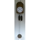 A French wall clock, Lagier à St Chamond, with pendulum weights and key,