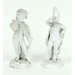A pair of German white porcelain figures of boy soldiers, circa 1880,