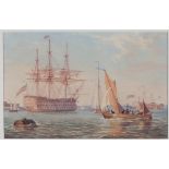 William Joy (British 1803-1867)/A Scene on Portsmouth River/watercolour, 14cm x 21.