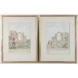 19th Century English School/Castle Acre Priory/a pair/one inscribed and dated Aug 28