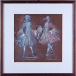 J Cohen (?)/Costume Design for Dangerous Liaisons, Waiting Castrati/signed and dated '88/pastel,