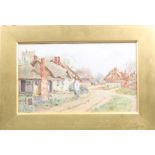 Richard Ware (British 1852-1904)/Cottage on a Country Lane/signed/watercolour,