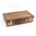 A leather dressing case, initialled H.A.C.