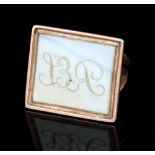 An early 19th Century rose gold fob seal, monogrammed, 2.