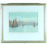 G H Jenkins/Fishing Boats in Harbour/signed/watercolour and body colour,