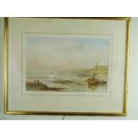 Cornelius Pearson (British 1805-1891)/Shore Scene with Figures/signed and dated 1887/watercolour,