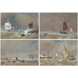 Thomas Bush Hardy (British 1842-1897)/Coastal Scenes/signed and dated/set of four watercolours,