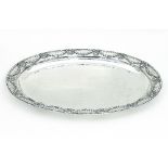 An oval silver tray, Charles Stuart Harris & Sons Ltd, London 1911,