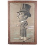 Marcel Pic/Caricature of a Gentleman at the Races/signed and dated 1893/pastel and chalk on buff