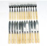 A set of twelve silver fish knives and forks, Allen & Darwin, Sheffield 1896,