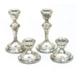 A pair of silver candlesticks, Birmingham 1970,