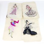 Show Girl, Spanish Review, a  group of twenty-five costume designes each sketch in pen and gouache,