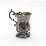 A Victorian silver christening mug, Sheffield 1848, with S scroll handle, marked beneath Mayer,