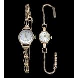 A lady's 9ct gold cased Longines wristwatch, the 17 jewel movement numbered 8942762,