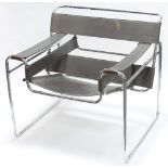 After Marcel Breuer/A chrome and leather 'Wassily' chair, 20th Century, original design 1925,