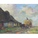 Willem Battaille (Belgian 1867-1933)/En Campine/signed and inscribed on a label to the reverse/oil