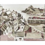 Fred Yates (British 1922-2008)/Polperro/signed/label verso states date purchased,
