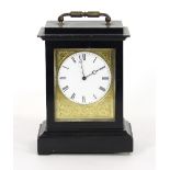 A mid 19th Century timepiece in an ebonised case,