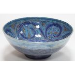 Julia Carter Preston (British 1926-2012)/A large stoneware bowl decorated in blues and greens in