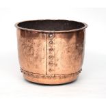 A brass fire curb and a 19th Century copper copper,