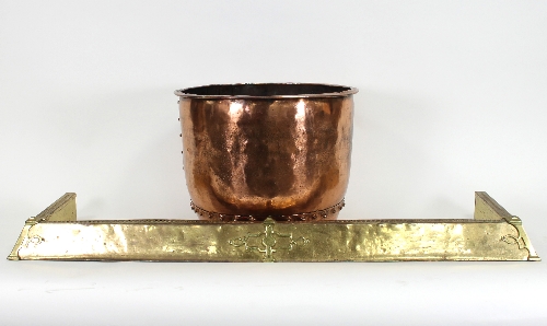 A brass fire curb and a 19th Century copper copper, - Image 2 of 2