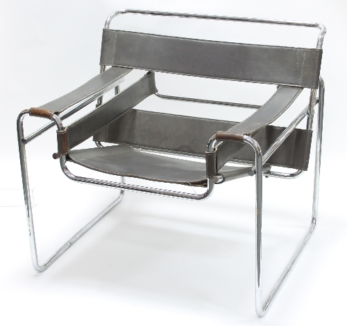 After Marcel Breuer/A chrome and leather 'Wassily' chair, 20th Century, original design 1925,