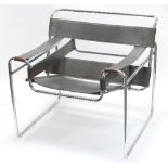 After Marcel Breuer/A chrome and leather 'Wassily' chair, 20th Century, original design 1925,