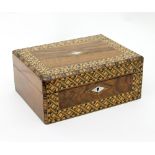 A 19th Century walnut and marquetry work box,