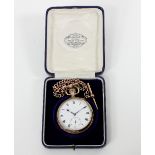 A 9ct gold cased open-faced pocket watch,