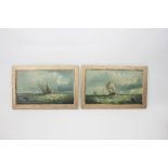 19th Century English School/Shipping Scenes Off The Coast/a pair/oil on canvas,
