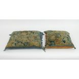A 17th Century style verdure needlework cushion,