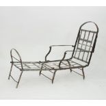 A burnished steel folding day bed (no cushions) Condition Report: The chair frame is