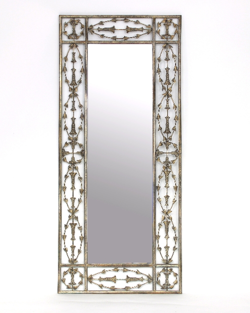 A gilt metal framed wall mirror,