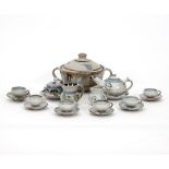 Seth Cardew (British 1934-2016)/A miniature/dolls tea set with six cups and saucers,