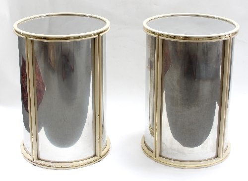 A pair of Italian 1960s drum type side tables,