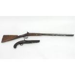 A percussion cap double-barrelled shotgun, W Ellis, mid-19th Century,