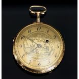 A late 18th Century French 18ct gold quarter repeating pocket watch,