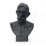 Kennerley Edward Cowling/Bust of a Moustached Gentleman/initialled and dated 1933/patinated metal