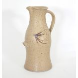 Russell Collins/A tall stoneware Oxford jug with dolomite glaze and brush decoration,