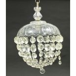 A pair of cut glass ceiling light shades,