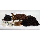 A short brown fur jacket, by Basden & Martin, Cheltenham, a fur stole,