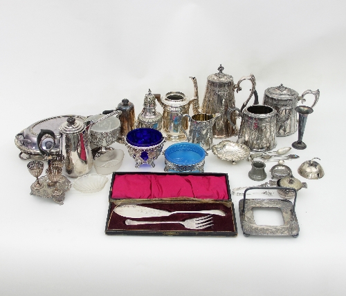 A quantity of various electroplate to include a four piece tea/coffee service by Philip Ashbury &