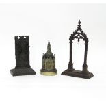 A Victorian gothic metal stationery rack,