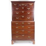 A late 18th Century mahogany tallboy chest,