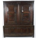 An 18th Century oak press cupboard,