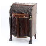 A Regency tambour roll top desk,