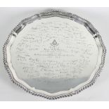 A silver salver, Carrington & Co.