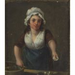 Follower of David Teniers/Woman Shucking Oysters/oil on panel, 11.