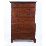 A George III mahogany chest on chest,